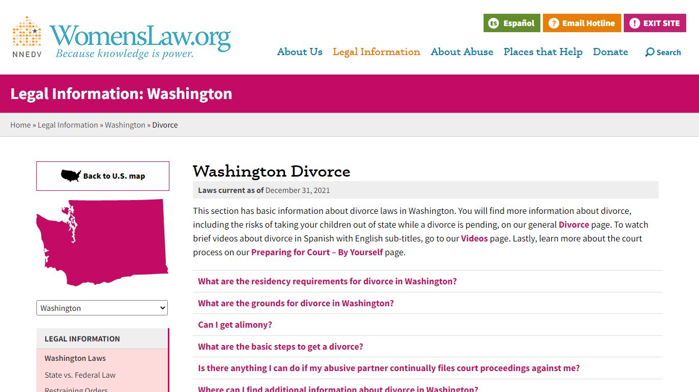 Washington Divorce | WomensLaw.org