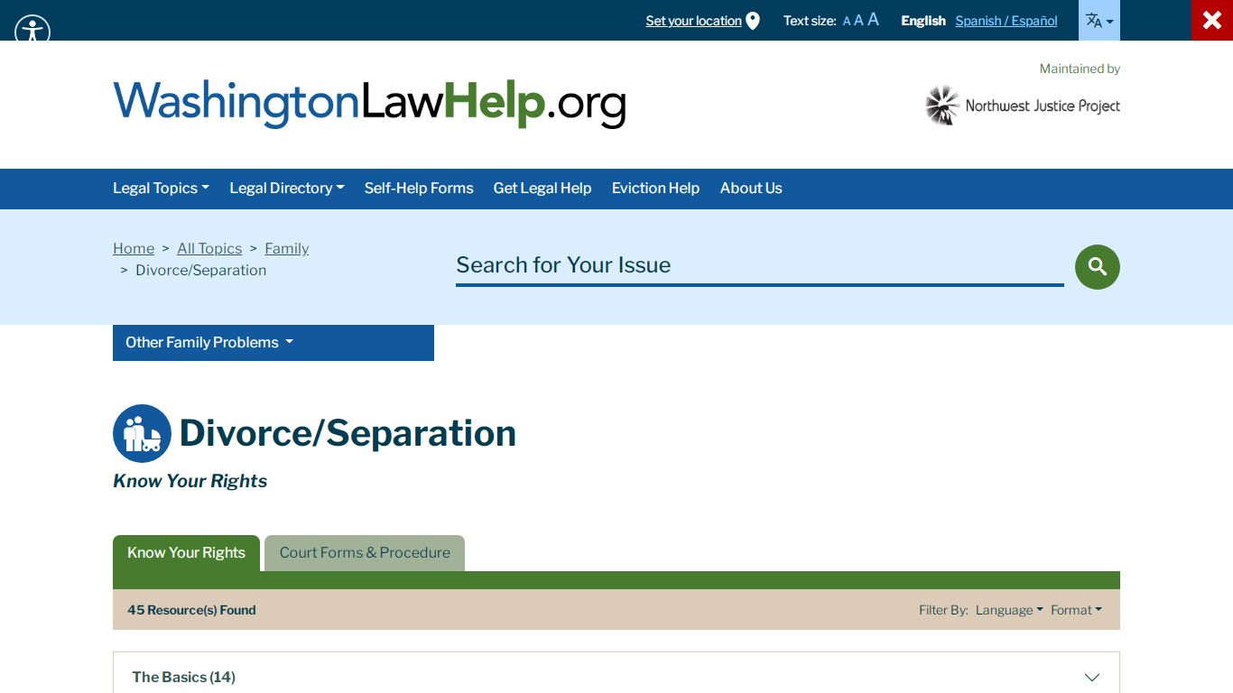 Divorce/Separation - Helpful information about the law in Washington.