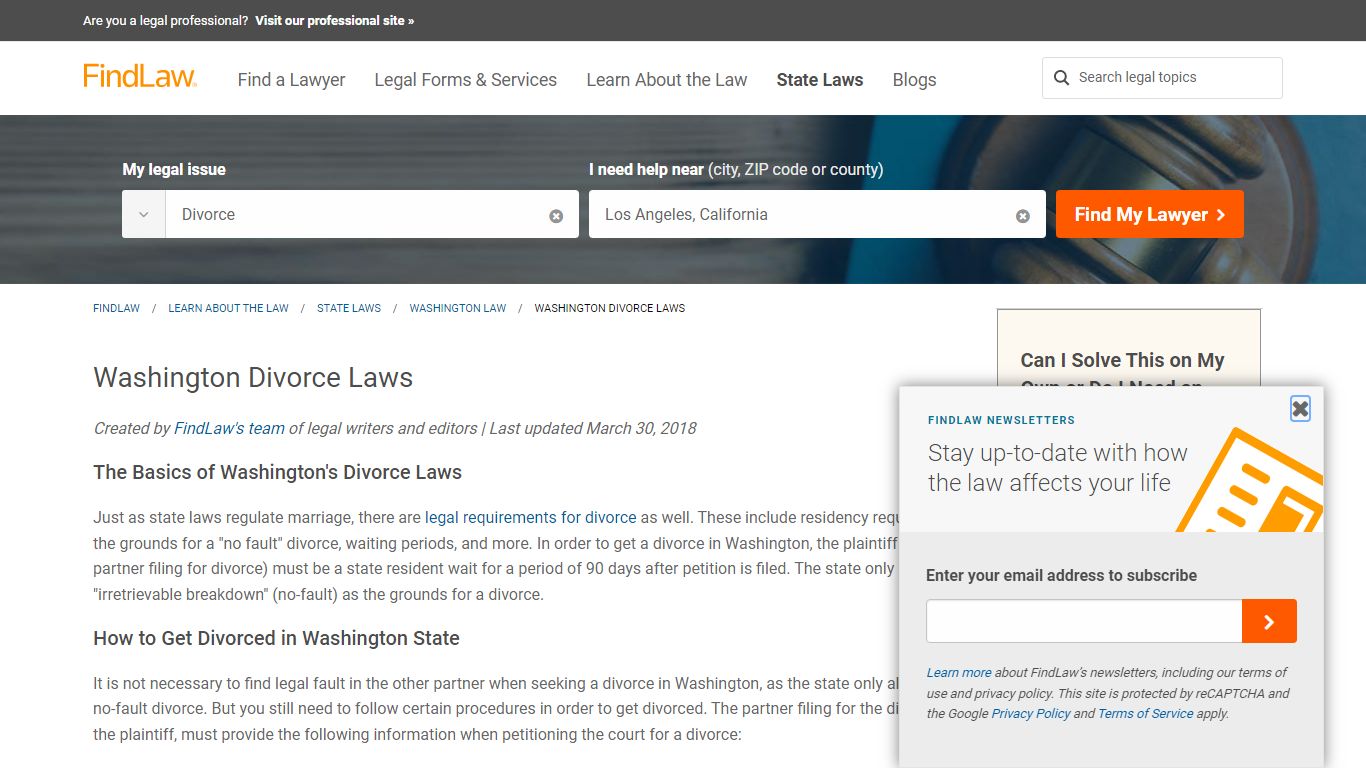 Washington Divorce Laws - FindLaw